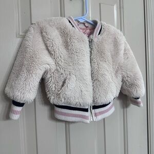 Urban Republic Cream Faux-Fur Bomber Jacket